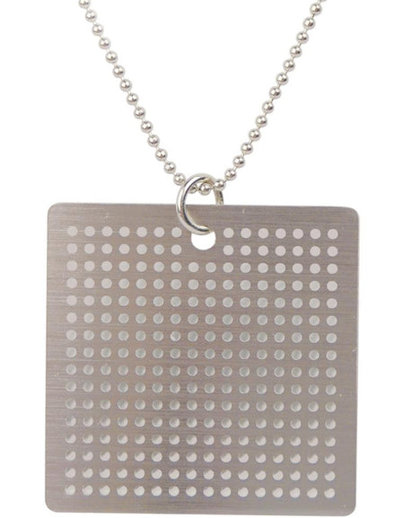 Metal Necklace Punched For Cross Stitch - Square w/Ball Chain