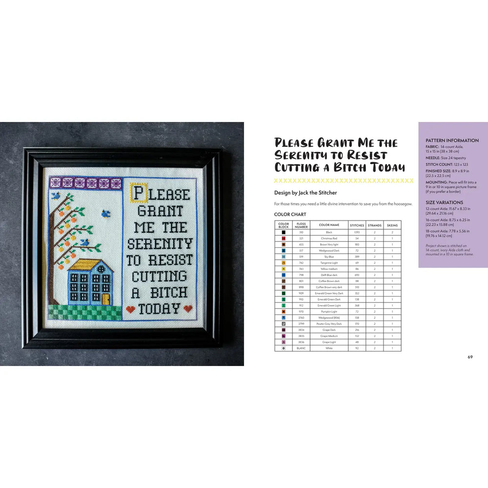 Maybe Swearing Will Help Cross Stitch Book – Spot Colors