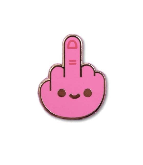 Middle Finger Enamel Pin by 100% Soft