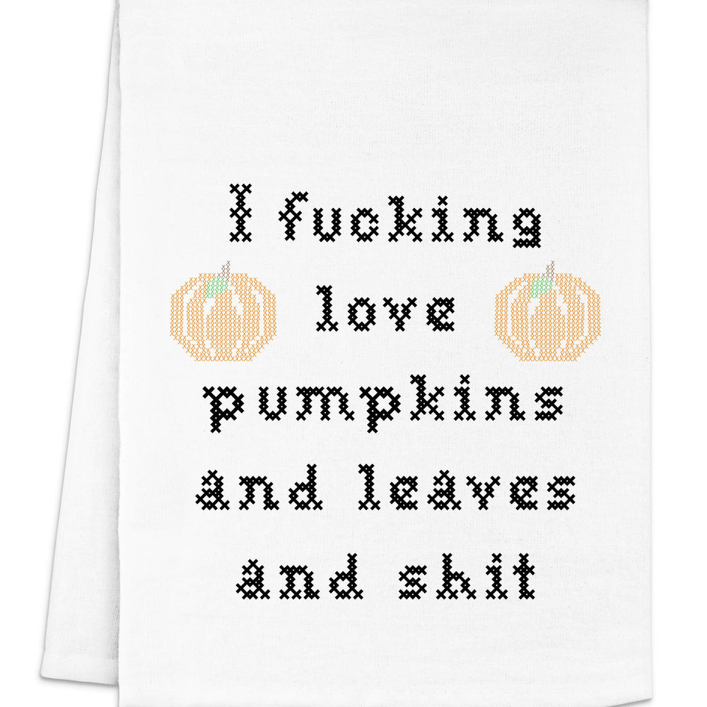Full Color Cross Stitch Towels - I Fucking Love Pumpkins
