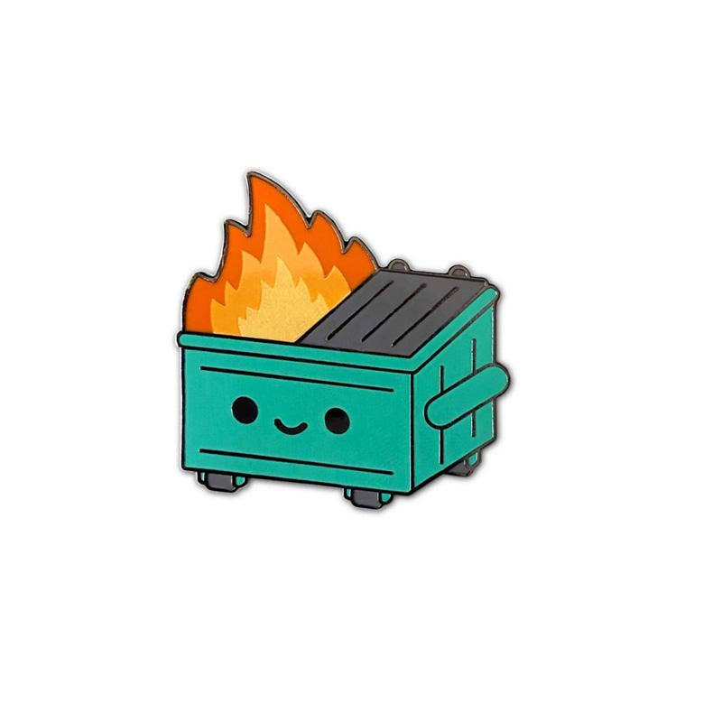 Lil Dumpster Fire Enamel Pin by 100% Soft