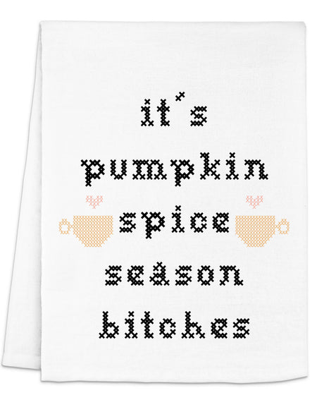 Full Color Cross Stitch Towel - Pumpkin Spice Season Bitches