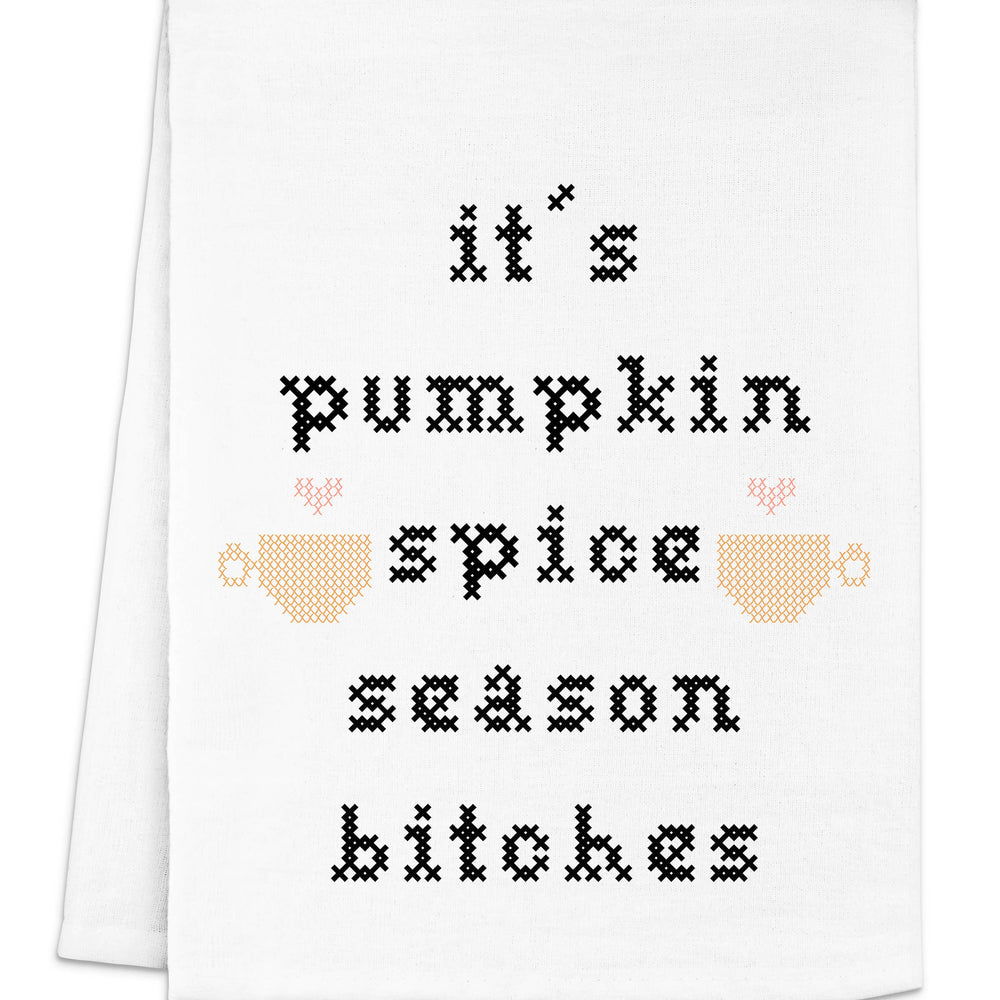 Full Color Cross Stitch Towel - Pumpkin Spice Season Bitches
