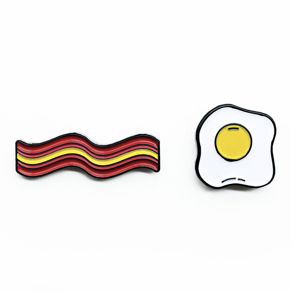Bacon and Egg Buddy Enamel Pin Set by Reppin' Pins