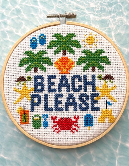 WS Beach Please Counted Cross Stitch Kit