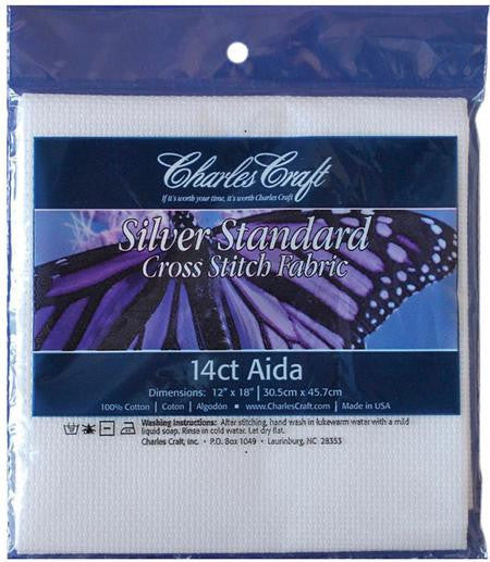 White Cross Stitch Fabric - Aida 14 Count 12"X18"