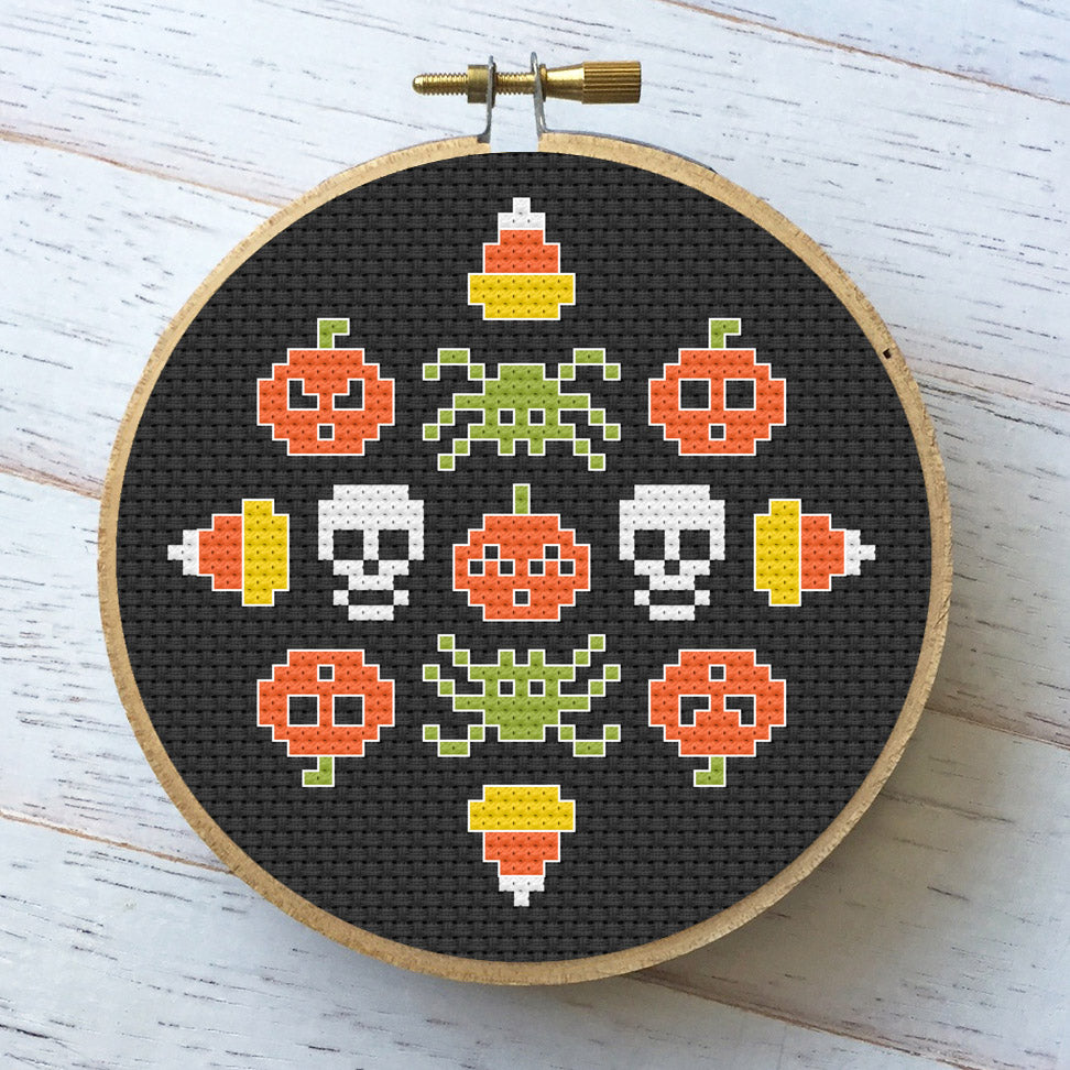 Creepy Glow Halloween DIGITAL download Counted Cross Stitch