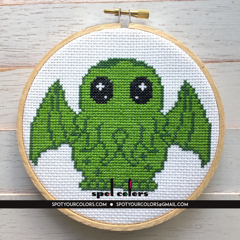 PATTERN WS Cute Cthulhu Counted Cross Stitch
