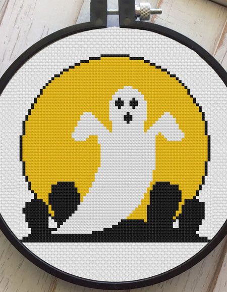 PATTERN WS Vintage Halloween Ghost Cross Stitch