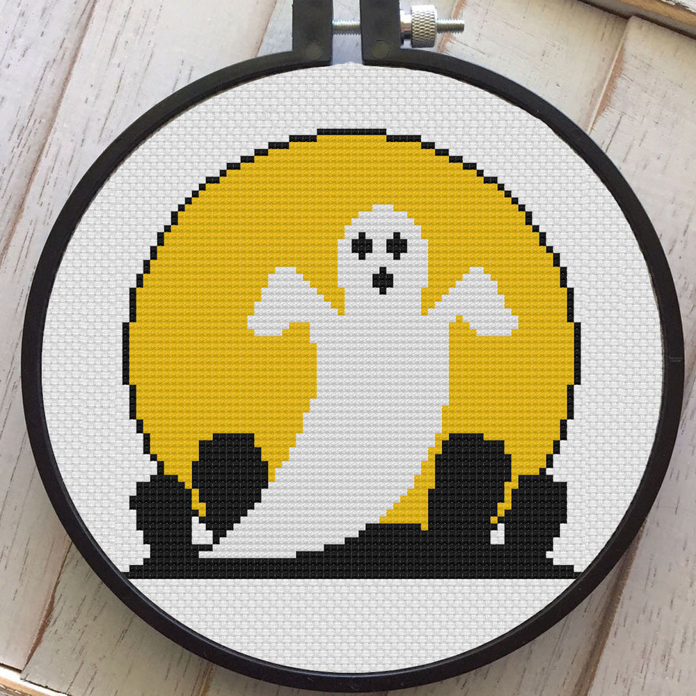 WS Vintage Halloween Ghost Cemetery Counted Cross Stitch DIY KIT Intermediate