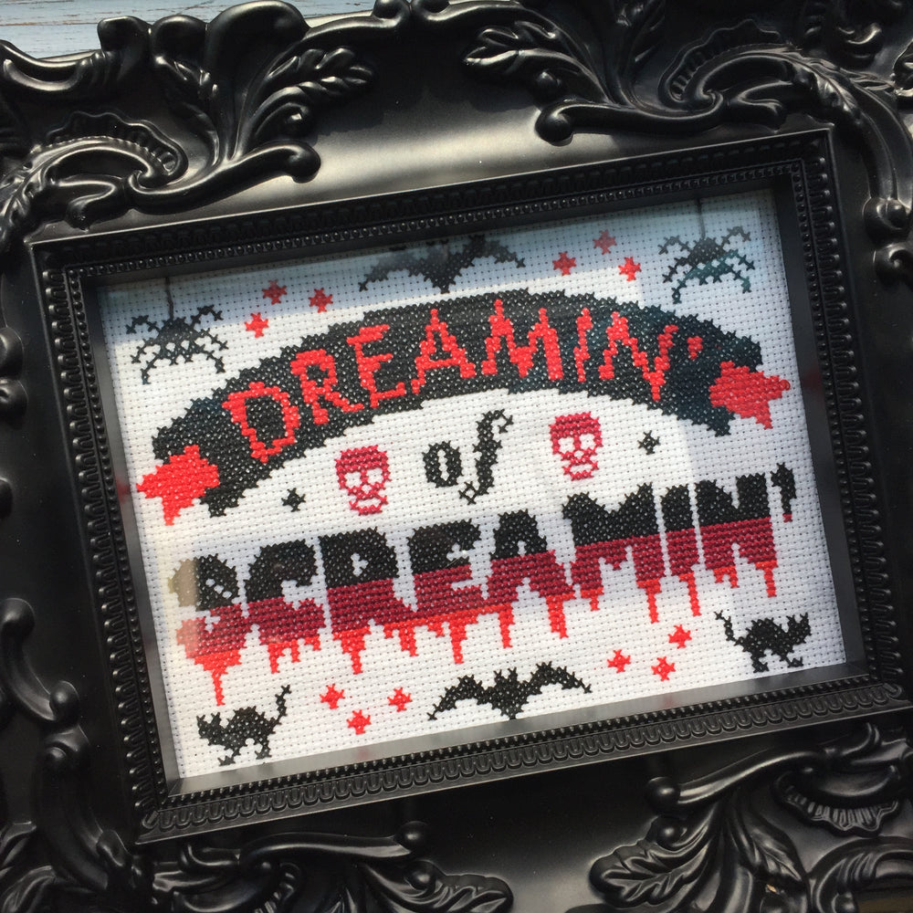 Dreamin' of Screamin' Counted Cross Stitch Pattern Download Intermediate