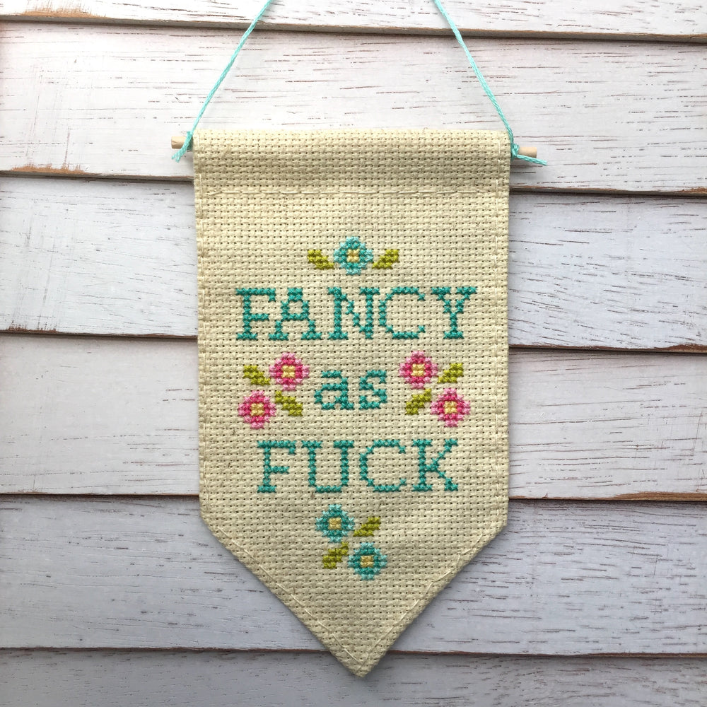 WS Fancy as F*ck Tiny Banner Counted Cross Stitch Kit