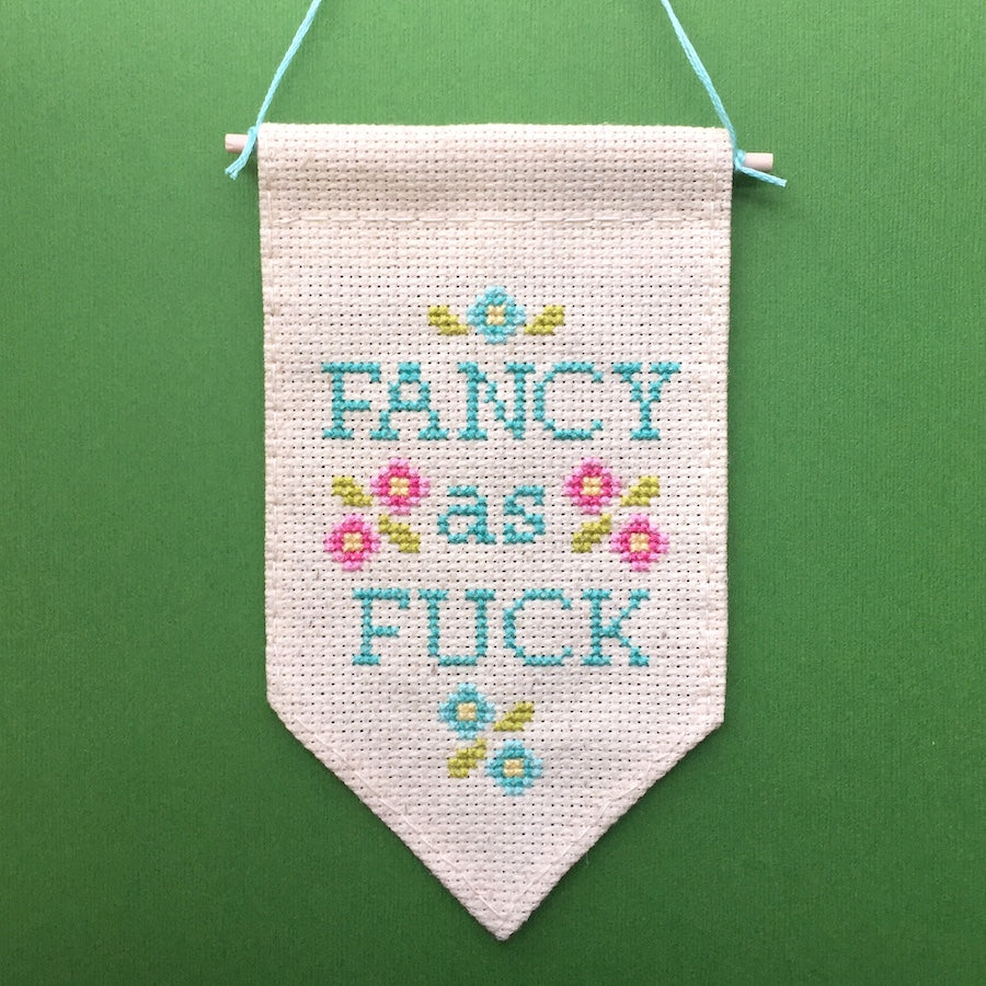 WS Fancy as F*ck Tiny Banner Counted Cross Stitch Kit