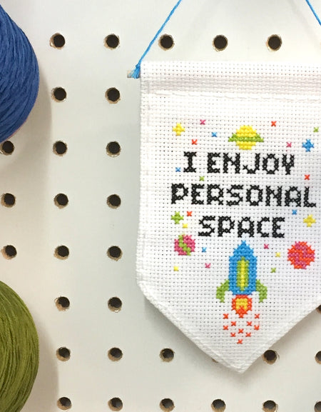 Personal Space Tiny Banner Counted Cross Stitch Kit