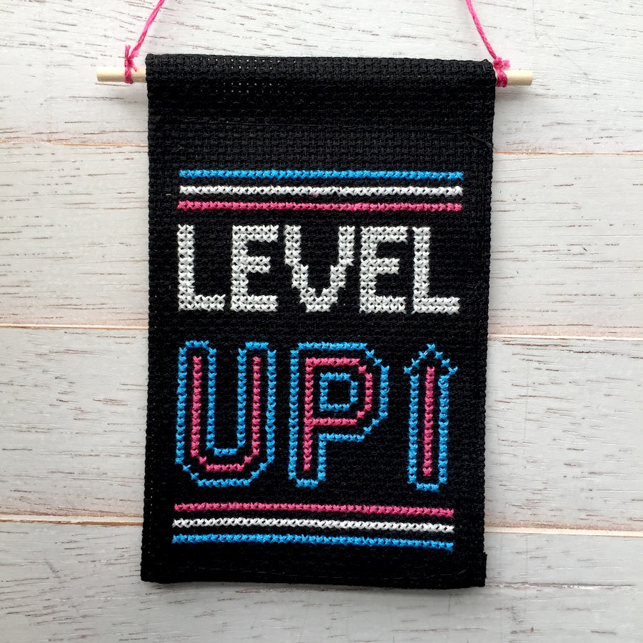 WS Level Up Tiny Banner Counted Cross Stitch Kit