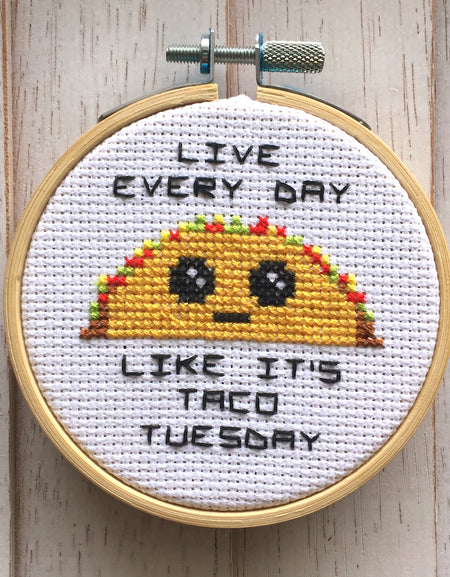 Taco Tuesday Counted Cross Stitch DIY KIT