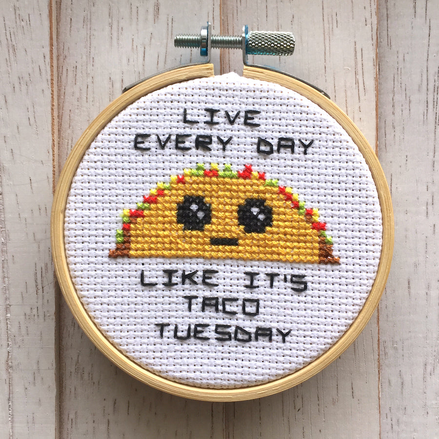 Taco Tuesday Counted Cross Stitch Pattern DOWNLOAD