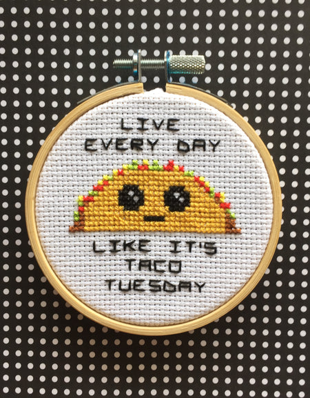 WS Taco Tuesday Counted Cross Stitch DIY KIT