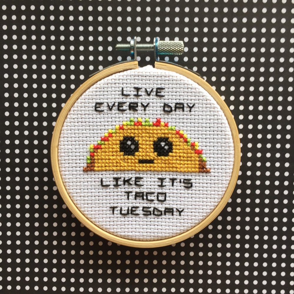 WS Taco Tuesday Counted Cross Stitch DIY KIT