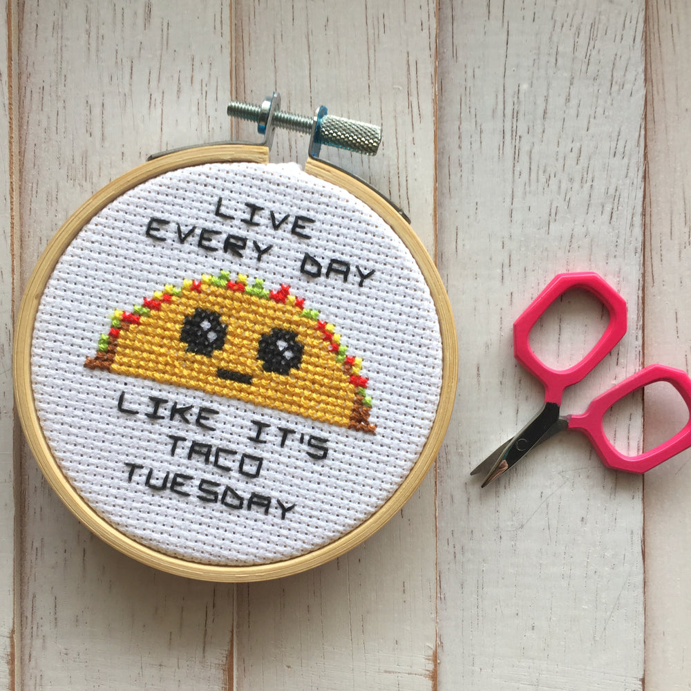 WS Taco Tuesday Counted Cross Stitch DIY KIT