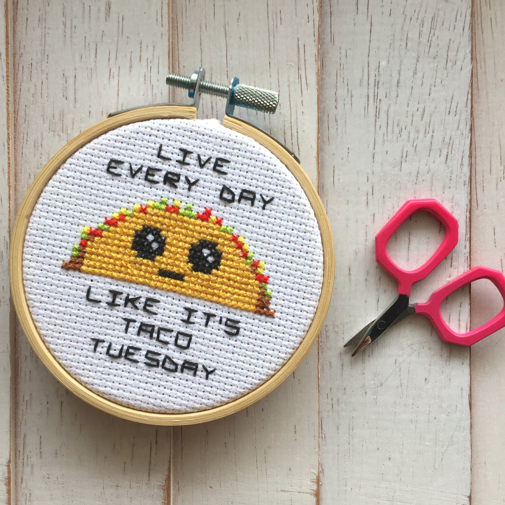 Taco Tuesday Counted Cross Stitch DIY KIT
