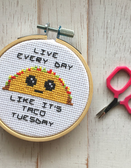 Taco Tuesday Counted Cross Stitch Pattern DOWNLOAD