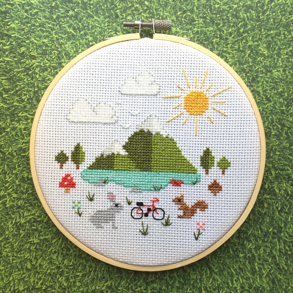 Great Outdoors Cross Stitch 6 inch Pattern DOWNLOAD