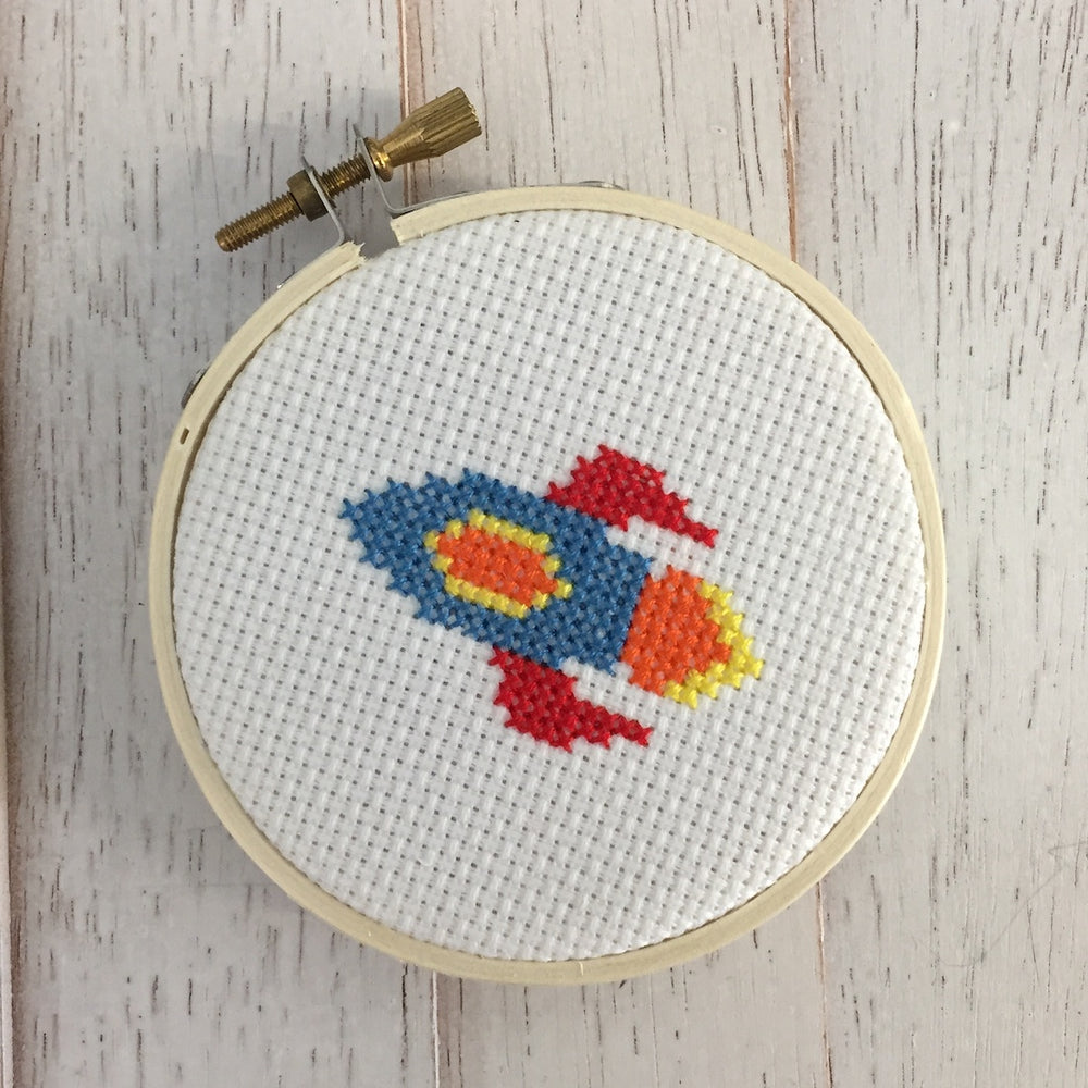 WS Rocket Ship Counted Cross Stitch DIY Kit