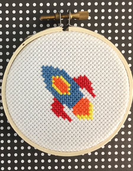WS Rocket Ship Counted Cross Stitch DIY Kit