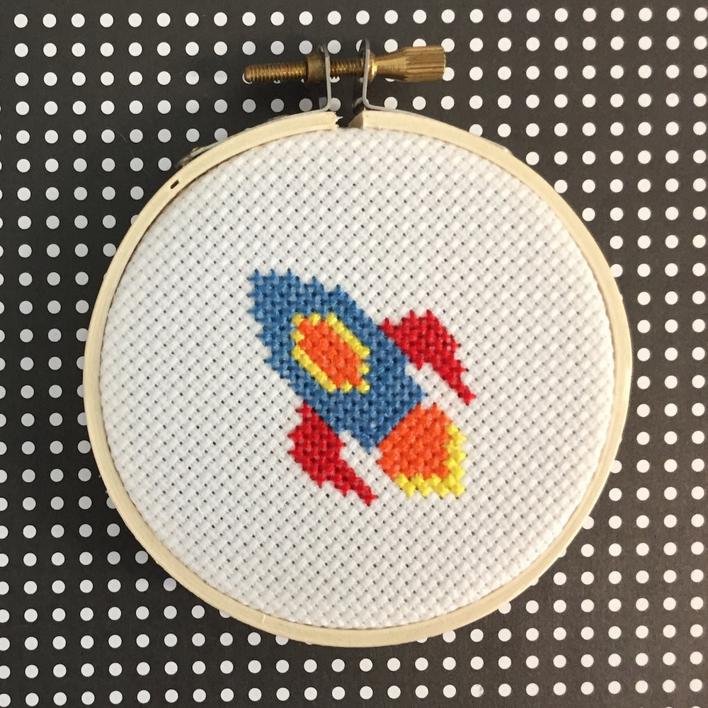 WS Rocket Ship Counted Cross Stitch DIY Kit