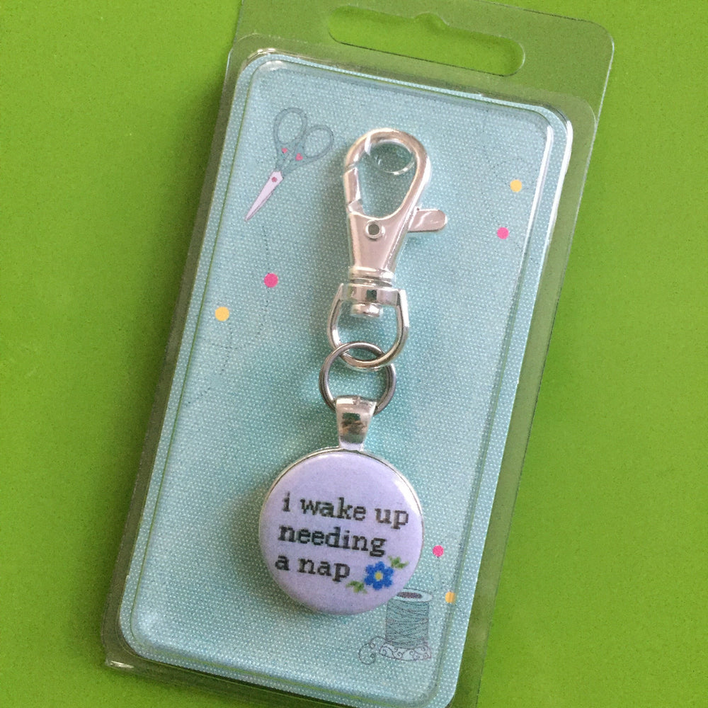 I Wake Up Needing a Nap Keychain Scissor Fob