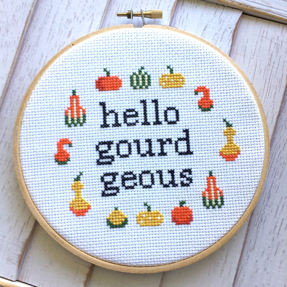 Hello Gourdgeous Counted Cross Stitch DIY KIT Intermediate