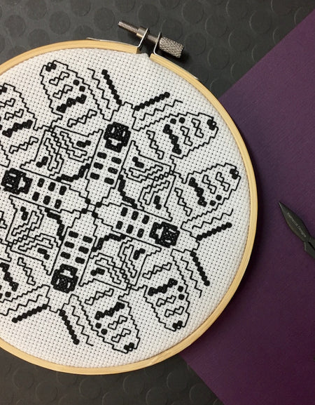 Blackwork Moth Counted Cross Stitch DIY KIT