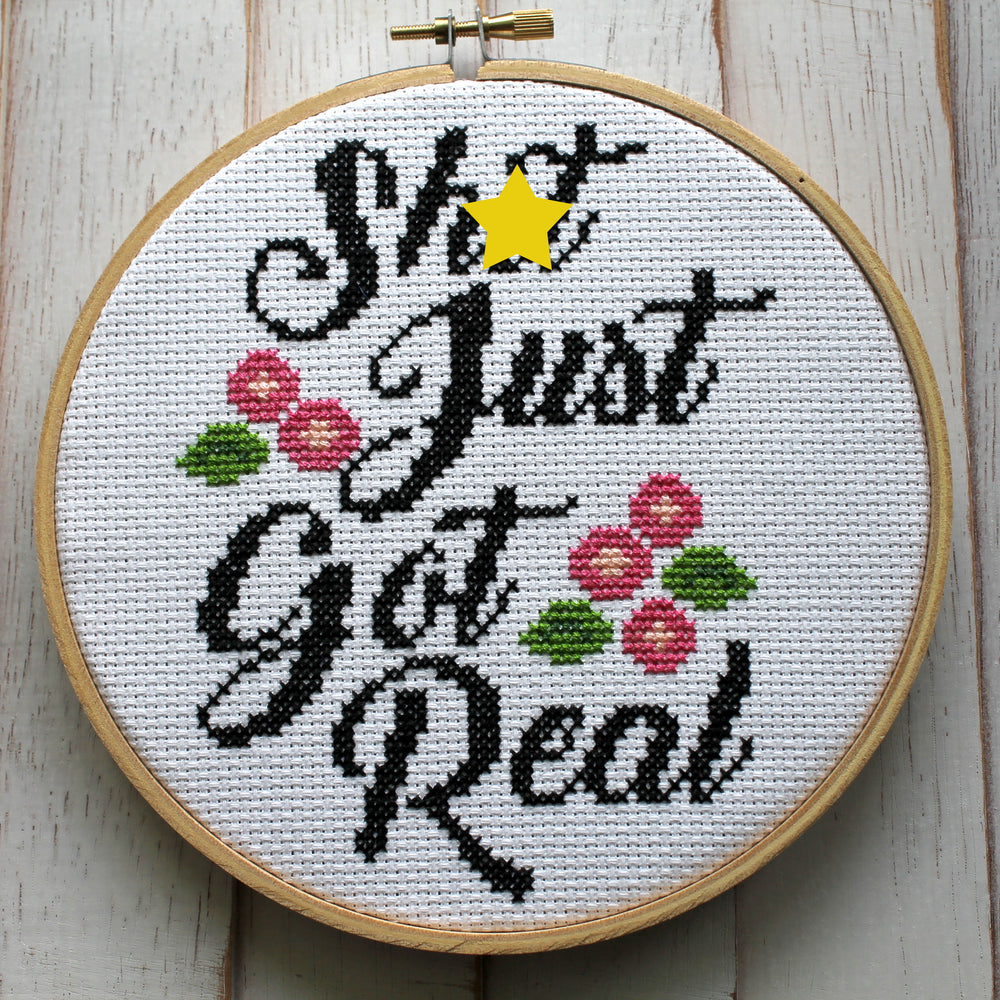 Sh*t Just Got Real Counted Cross Stitch Pattern DOWNLOAD Intermediate