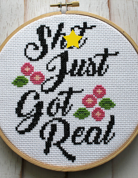 WS Sh*t Just Got Real Counted Cross Stitch DIY KIT Intermediate