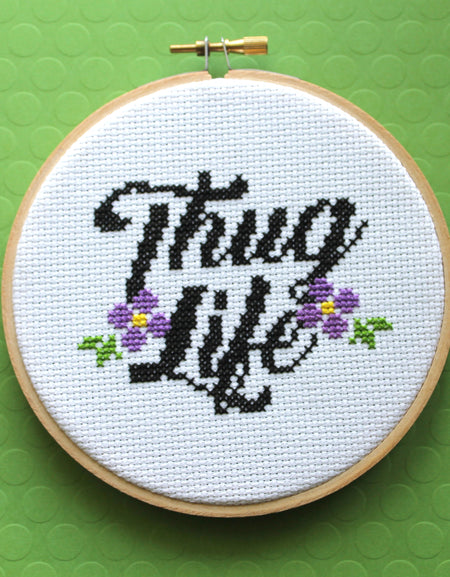 WS Thug Life Counted Cross Stitch DIY KIT Intermediate