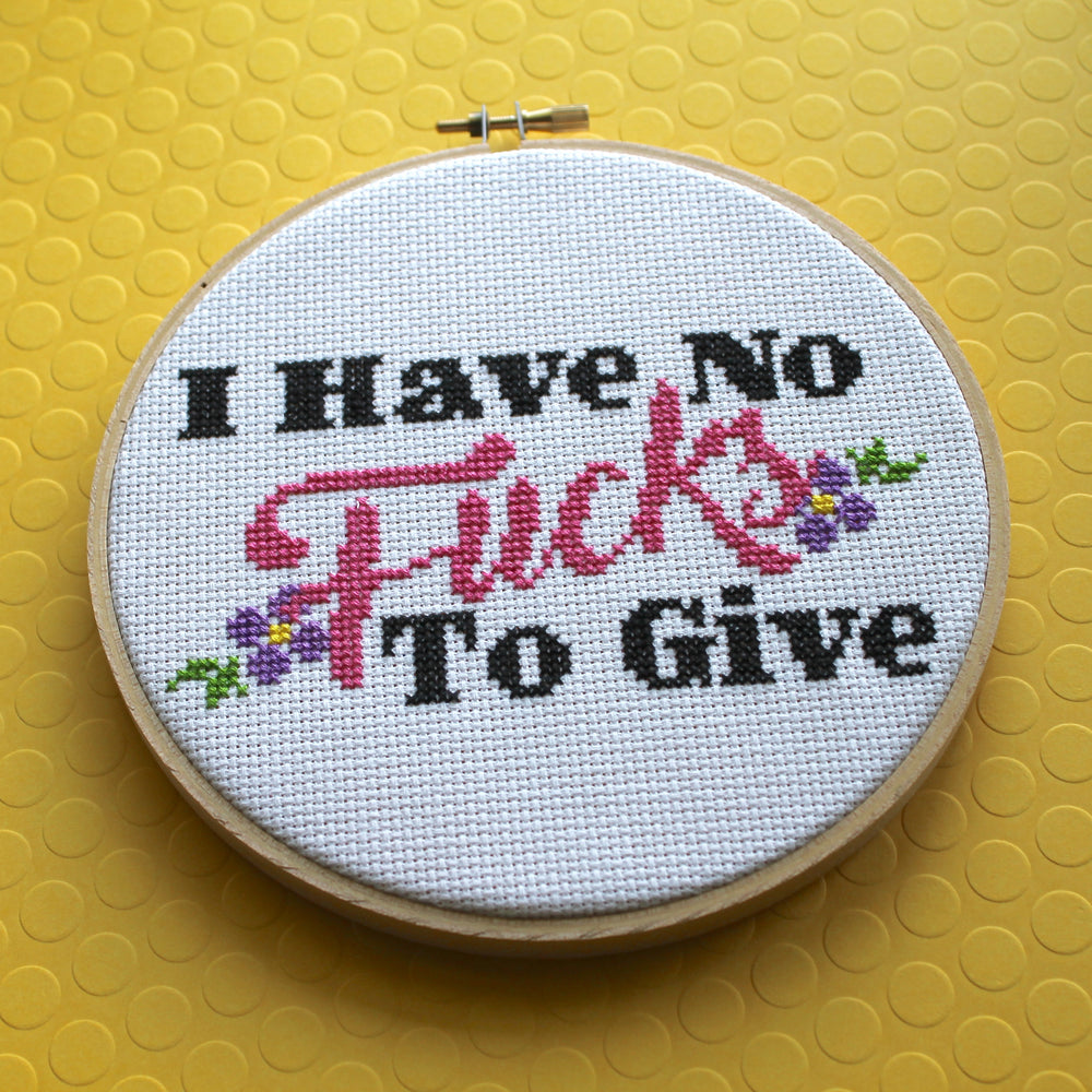 WS I Have No F*cks To Give Counted Cross Stitch DIY KIT Intermediate