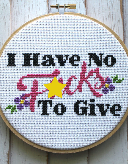 PATTERN WS I Have No F*cks To Give Counted Cross Stitch