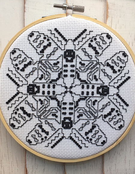 Blackwork Moth Counted Cross Stitch DIY KIT