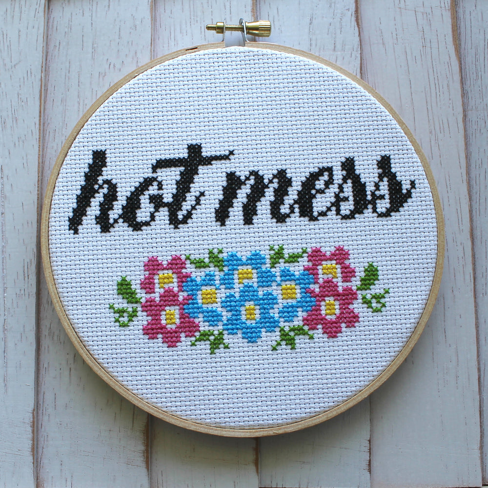 Hot Mess Counted Cross Stitch DIY KIT Intermediate
