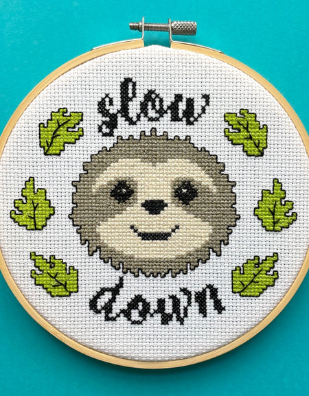 Slow Down Counted Cross Stitch DIY KIT