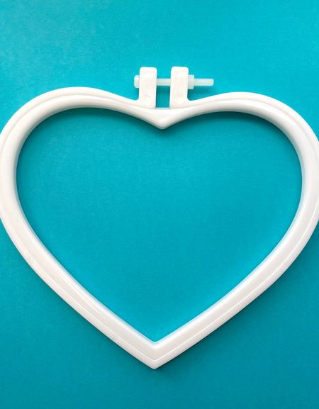 Heart White Embroidery Hoop