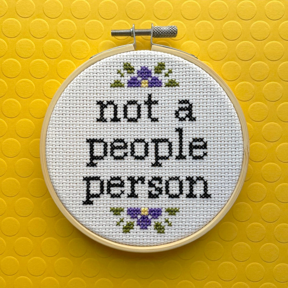 Not a people person cross stitch kit