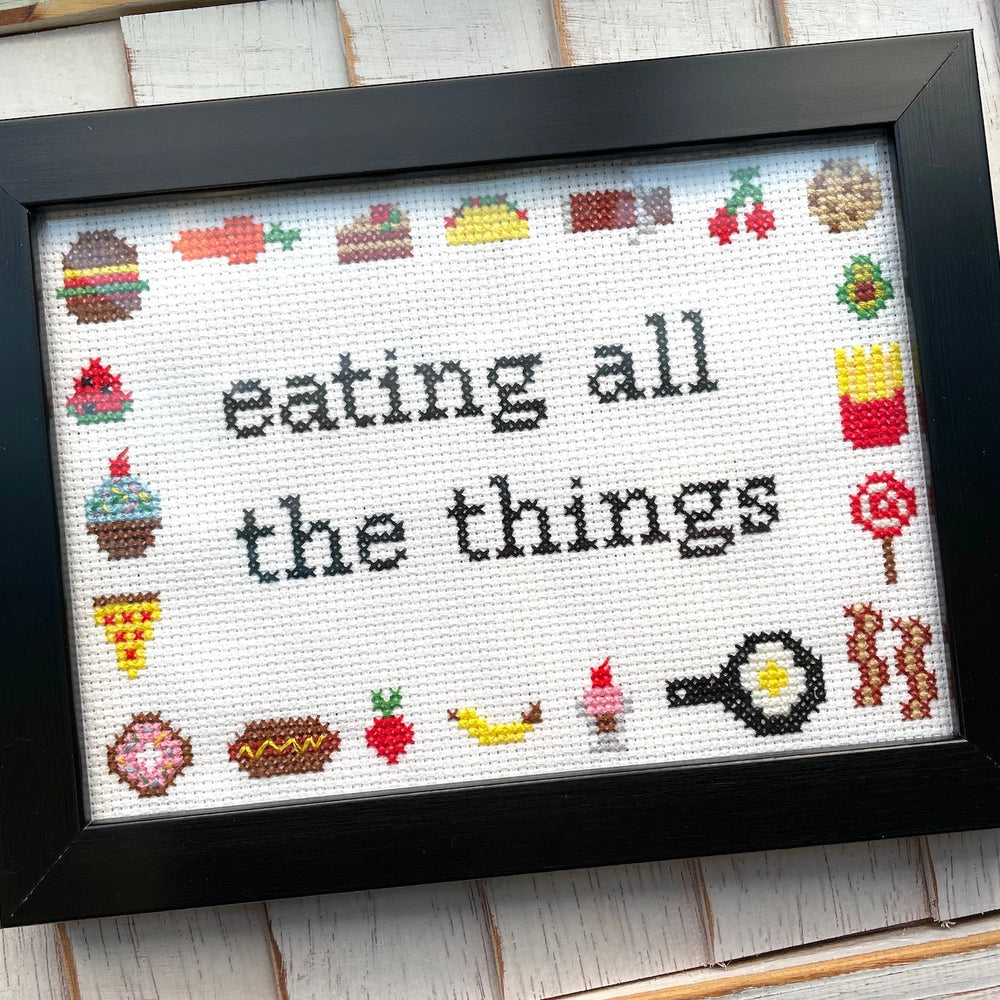 Eating All The Things Counted Cross Stitch Digital Download