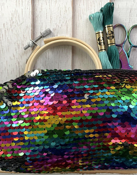 Rainbow Sequin Slim Project Bag Streamlline