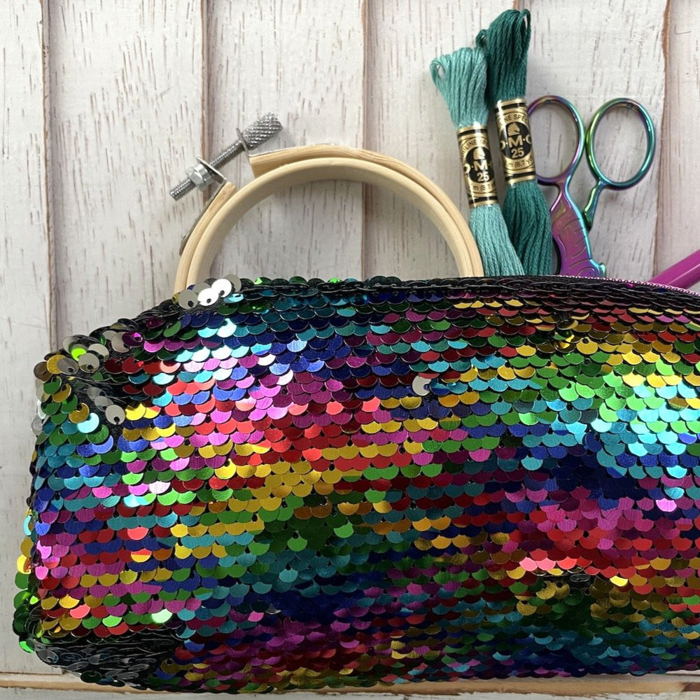Rainbow Sequin Slim Project Bag Streamlline