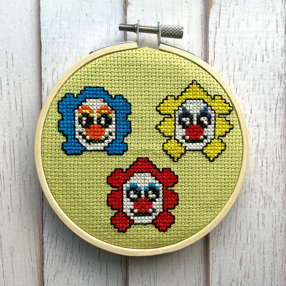 Carnival Clowns Counted Cross Stitch Digital Download