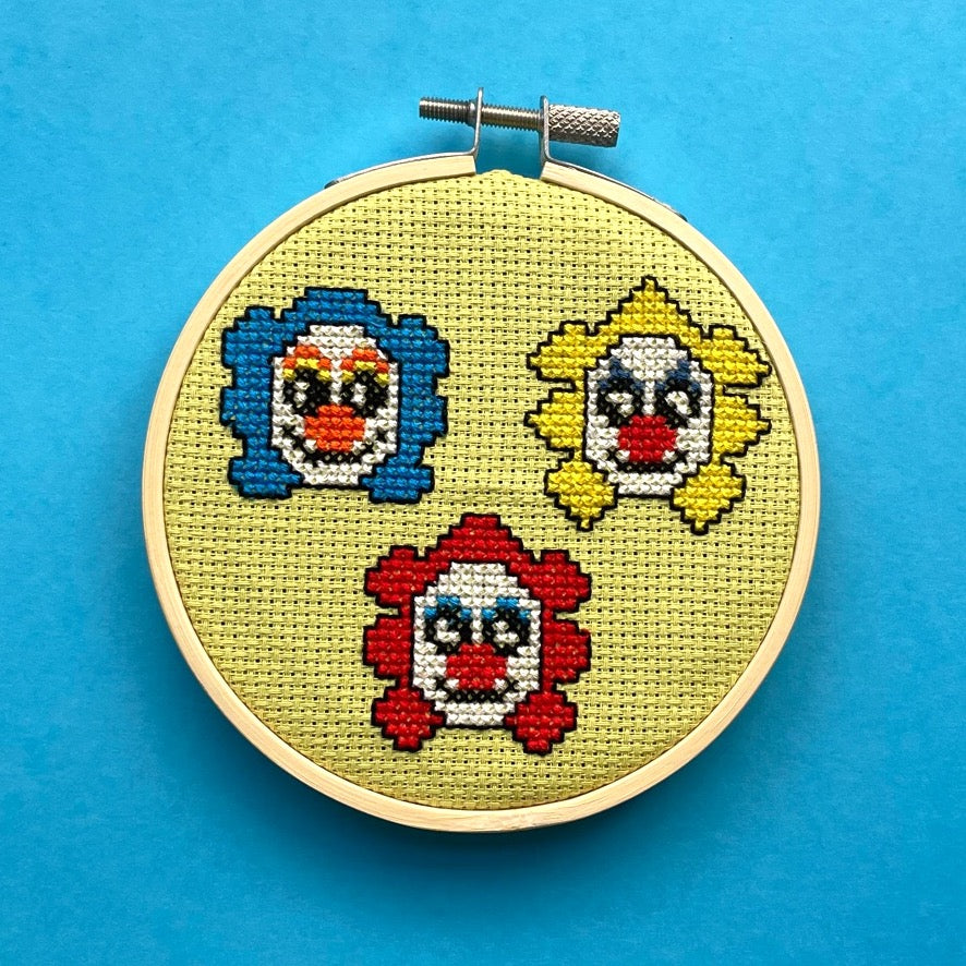 Carnival Clowns Counted Cross Stitch Digital Download