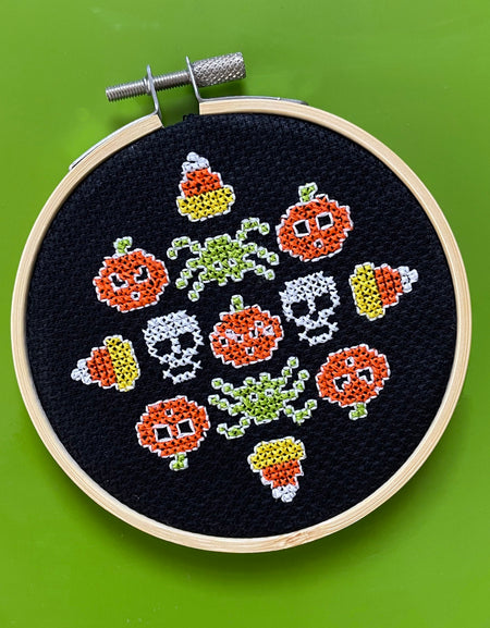 Creepy Glow Halloween DIGITAL download Counted Cross Stitch