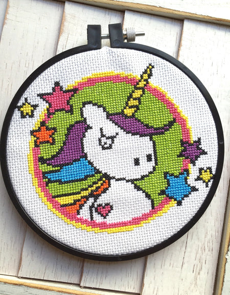 WS Badass Unicorn Bright Counted Cross Stitch DIY KIT Intermediate
